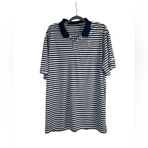Nike Golf USA Polo Shirt Men’s XXL Blue White Striped Dri-Fit Olympic